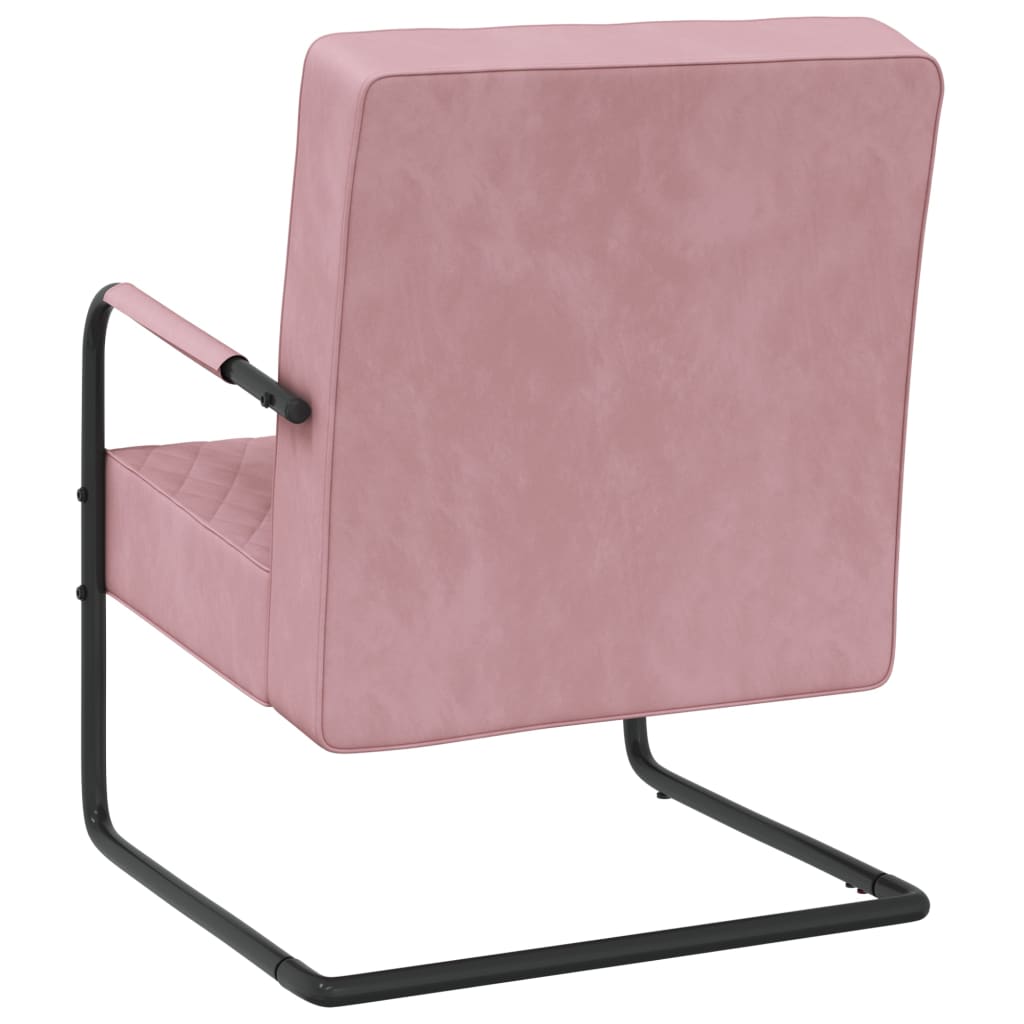 vidaXL Konzolová židle růžová samet