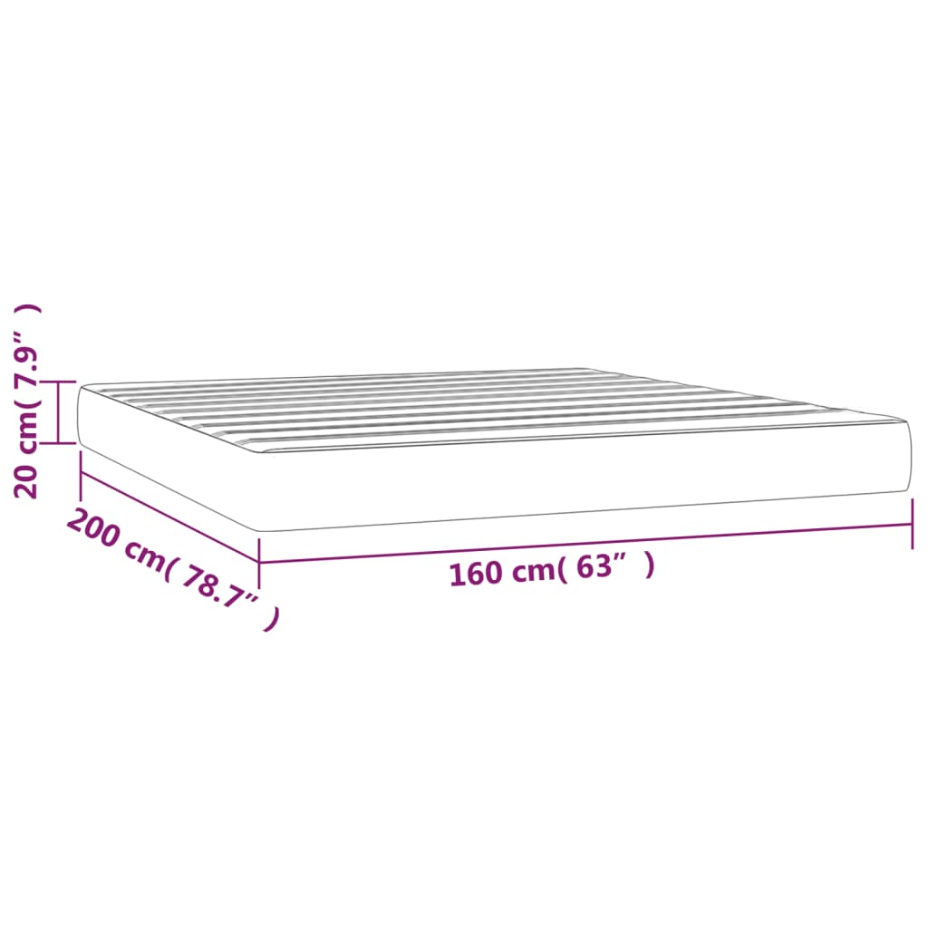 vidaXL Taštičková matrace hnědá 160 x 200 x 20 cm umělá kůže
