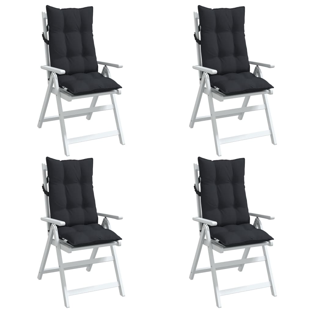 vidaXL Podušky na židli s vysokým opěradlem 4 ks černé látka oxford