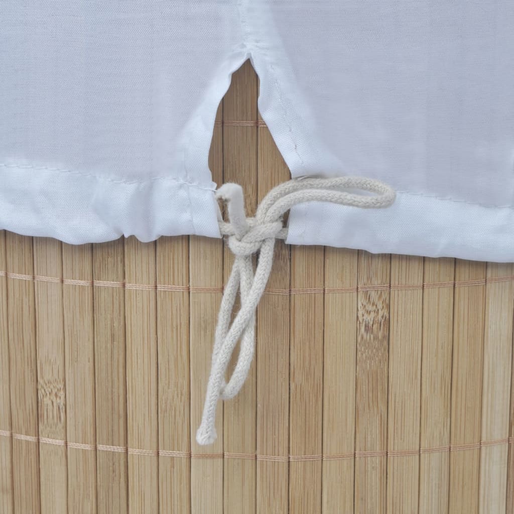 vidaXL Bambusový koš na prádlo kulatý přírodní