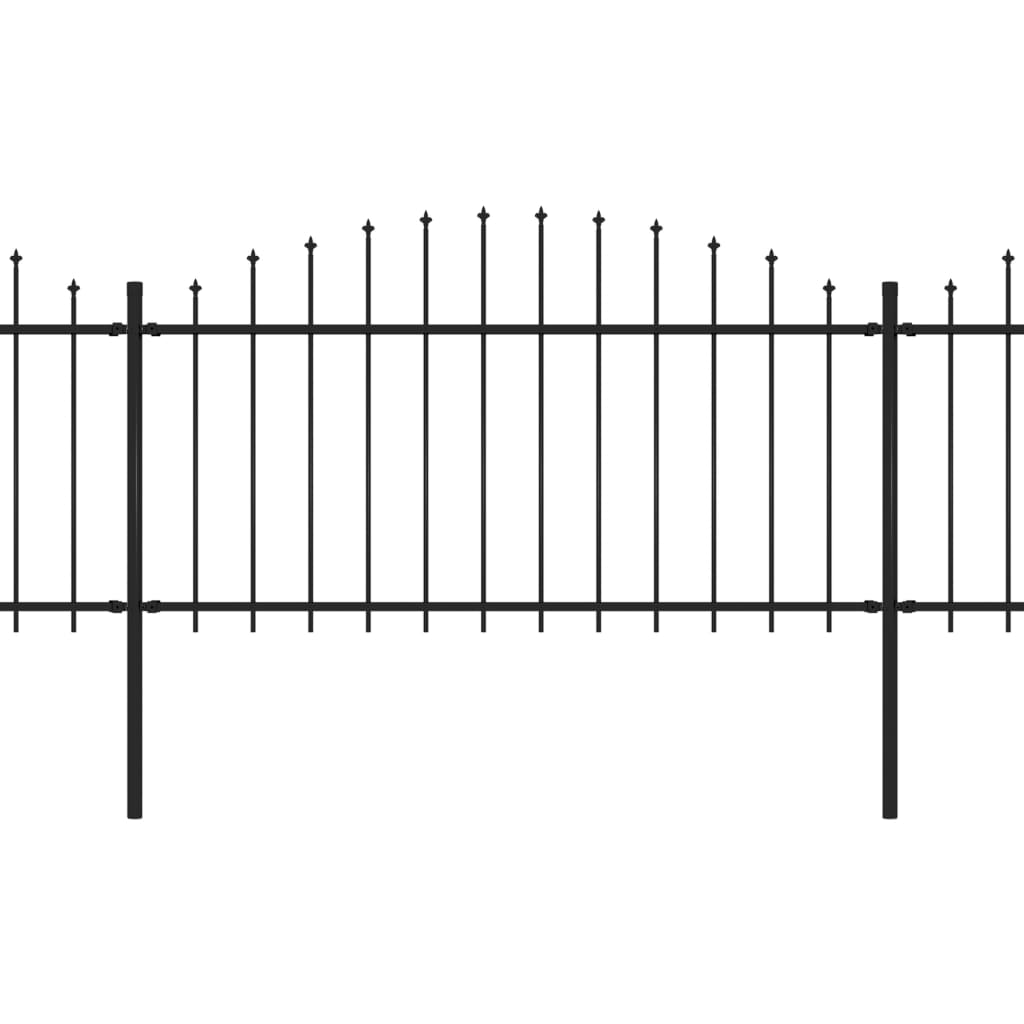 vidaXL Zahradní plot s hroty ocel (1,25–1,5) x 13,6 m černý