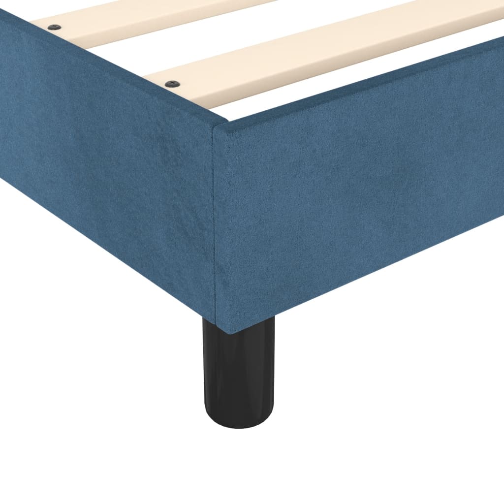 vidaXL Box spring postel tmavě modrá 100 x 200 cm samet