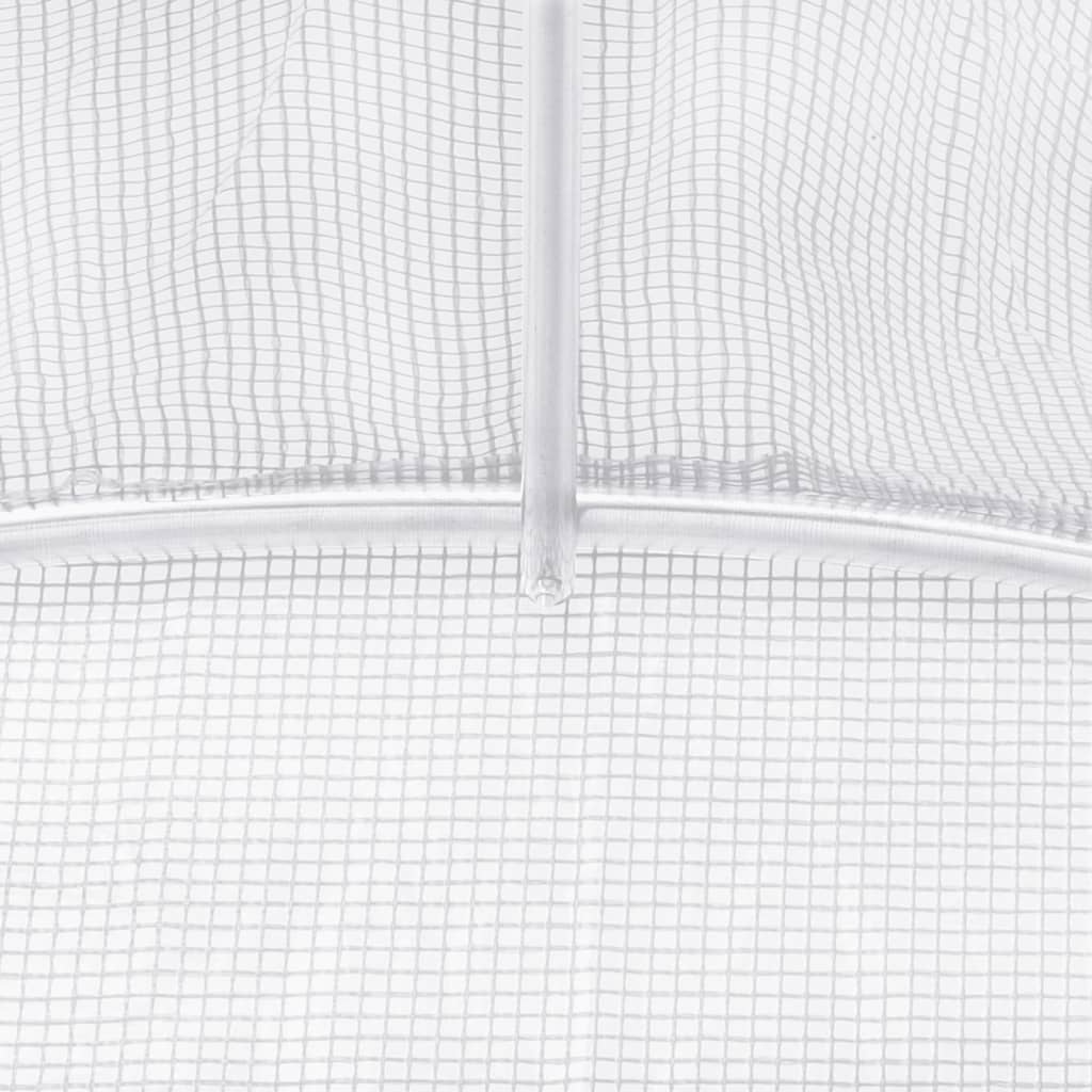 vidaXL Skleník s ocelovým rámem bílý 80 m² 16 x 5 x 2,3 m