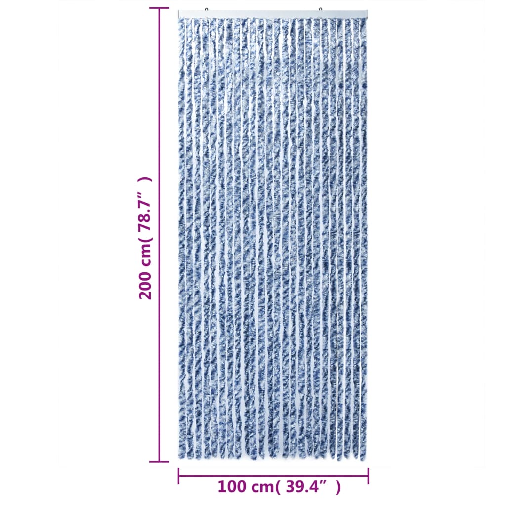 vidaXL Závěs proti hmyzu modrý a bílý 100 x 200 cm žinylka