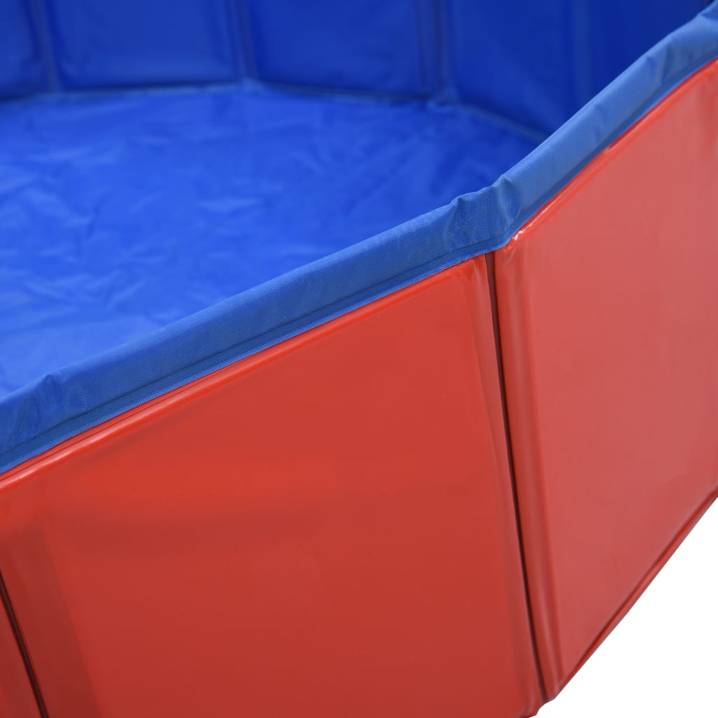 vidaXL Skládací bazén pro psy červený 120 x 30 cm PVC