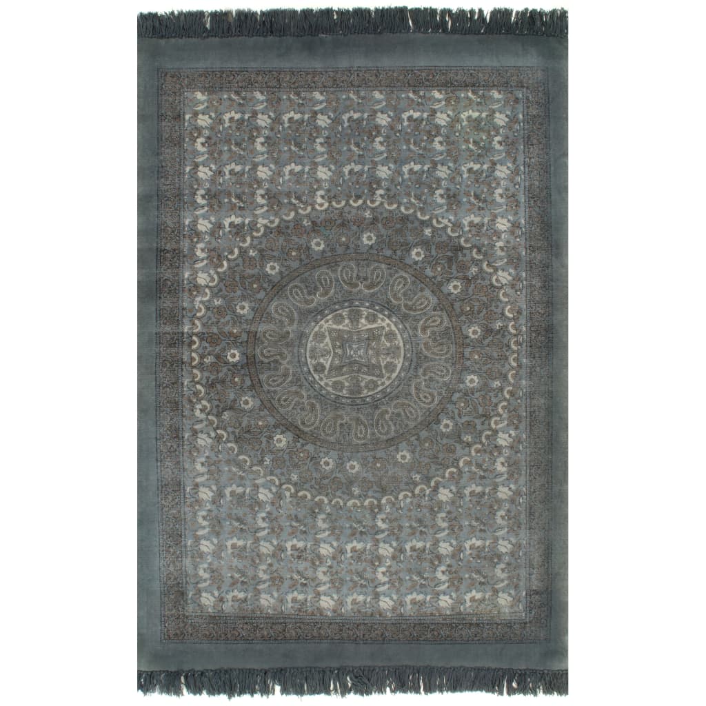 vidaXL Koberec Kilim se vzorem bavlněný 160 x 230 cm šedý