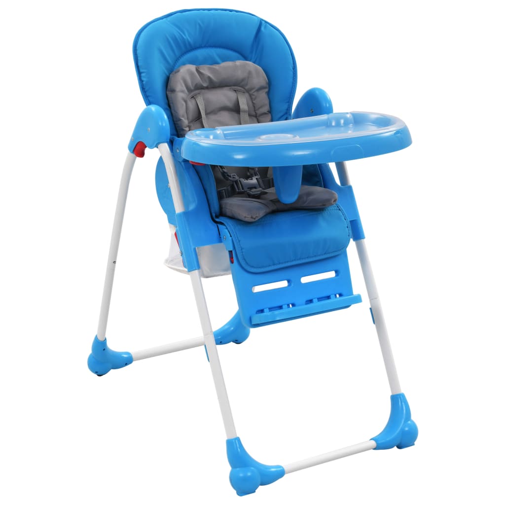vidaXL Dětská jídelní židlička modro-šedá