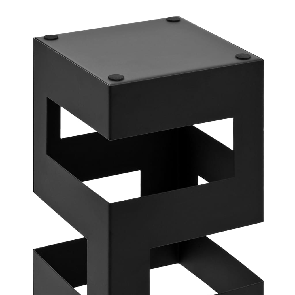 vidaXL Stojan na deštníky Tetris ocelový černý