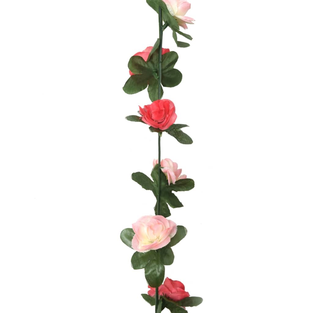 vidaXL Umělé květinové girlandy 6 ks růžové 250 cm
