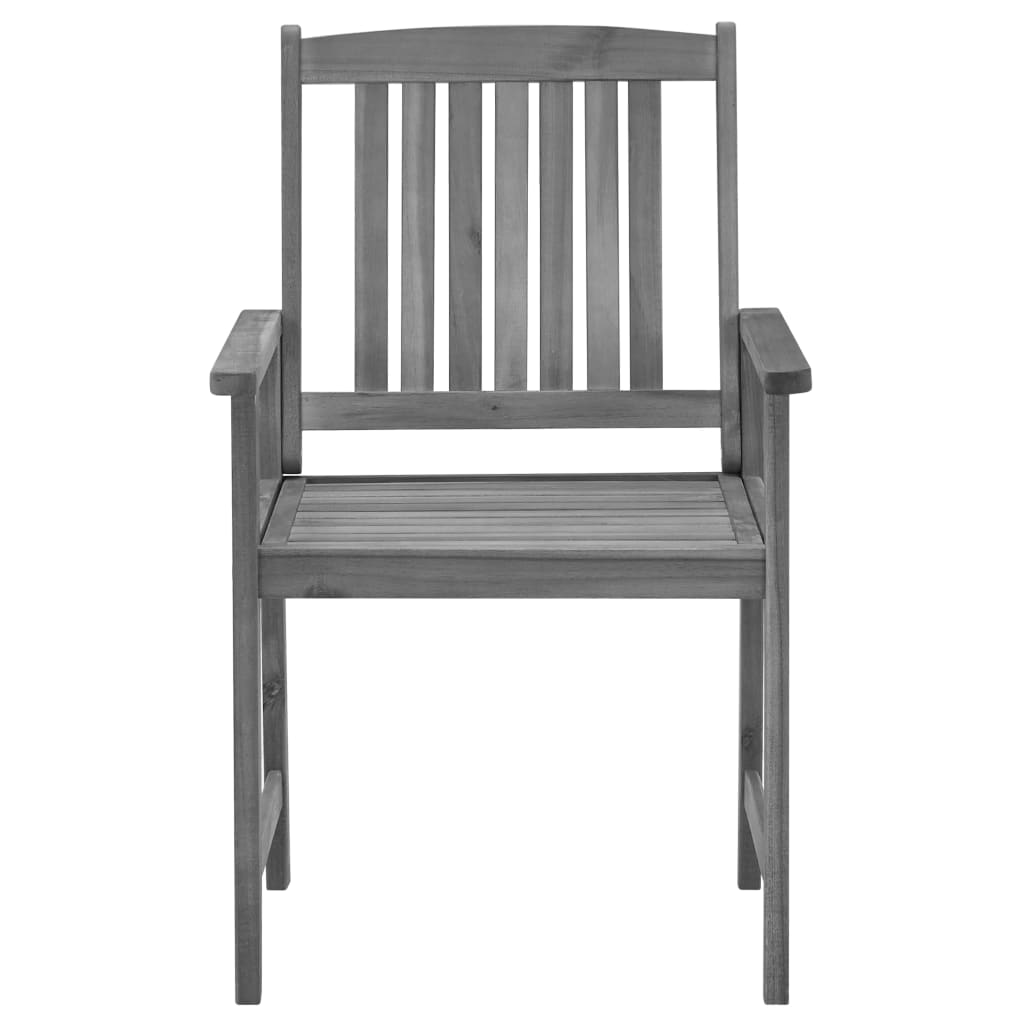 vidaXL Zahradní židle s poduškami 4 ks šedé masivní akáciové dřevo