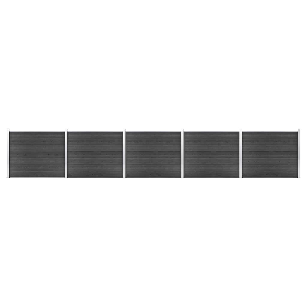 vidaXL Set plotového dílce WPC 872 x 146 cm šedý