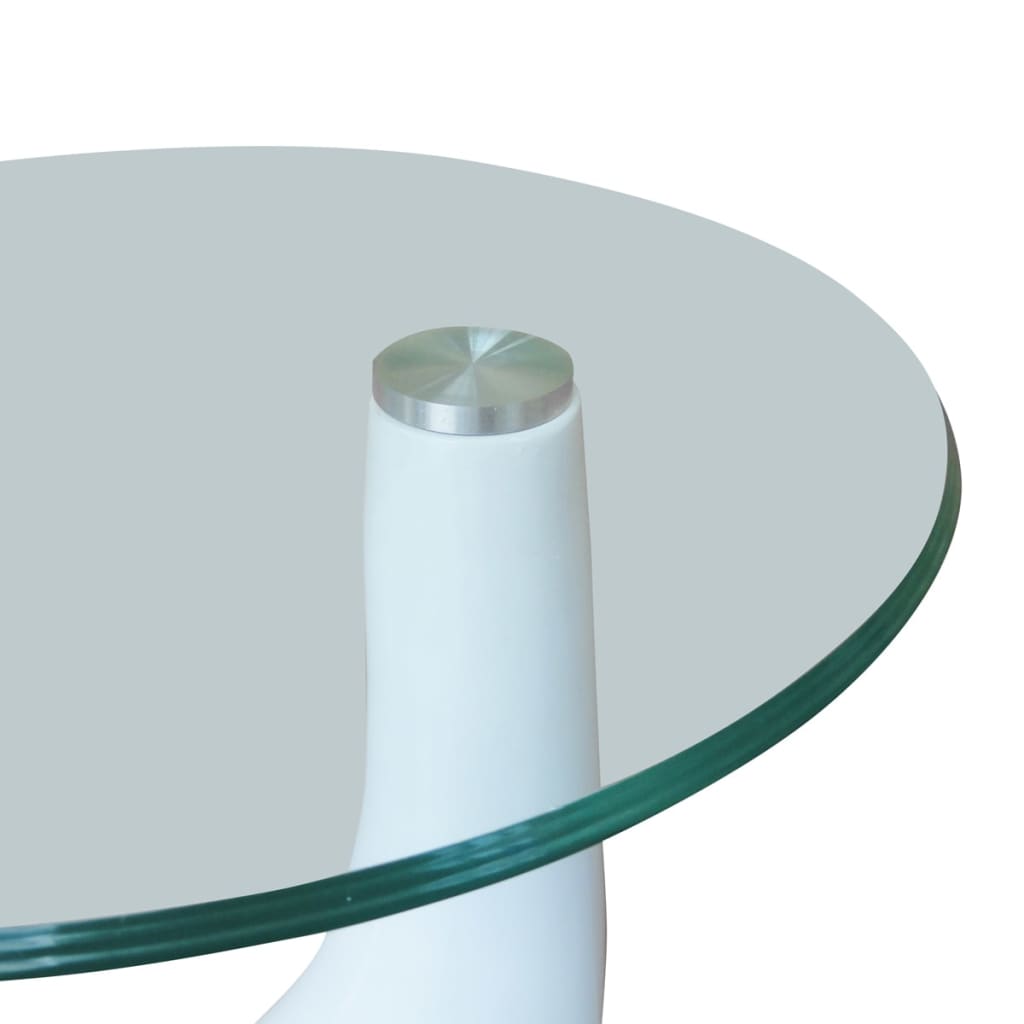 Bílý konferenční stolek ve tvaru kapky