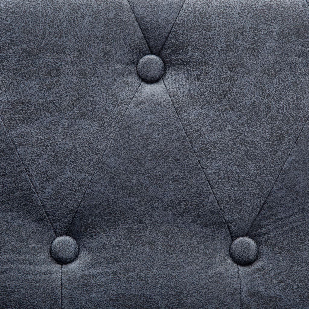 vidaXL 2místná pohovka Chesterfield umělá semišová kůže šedá