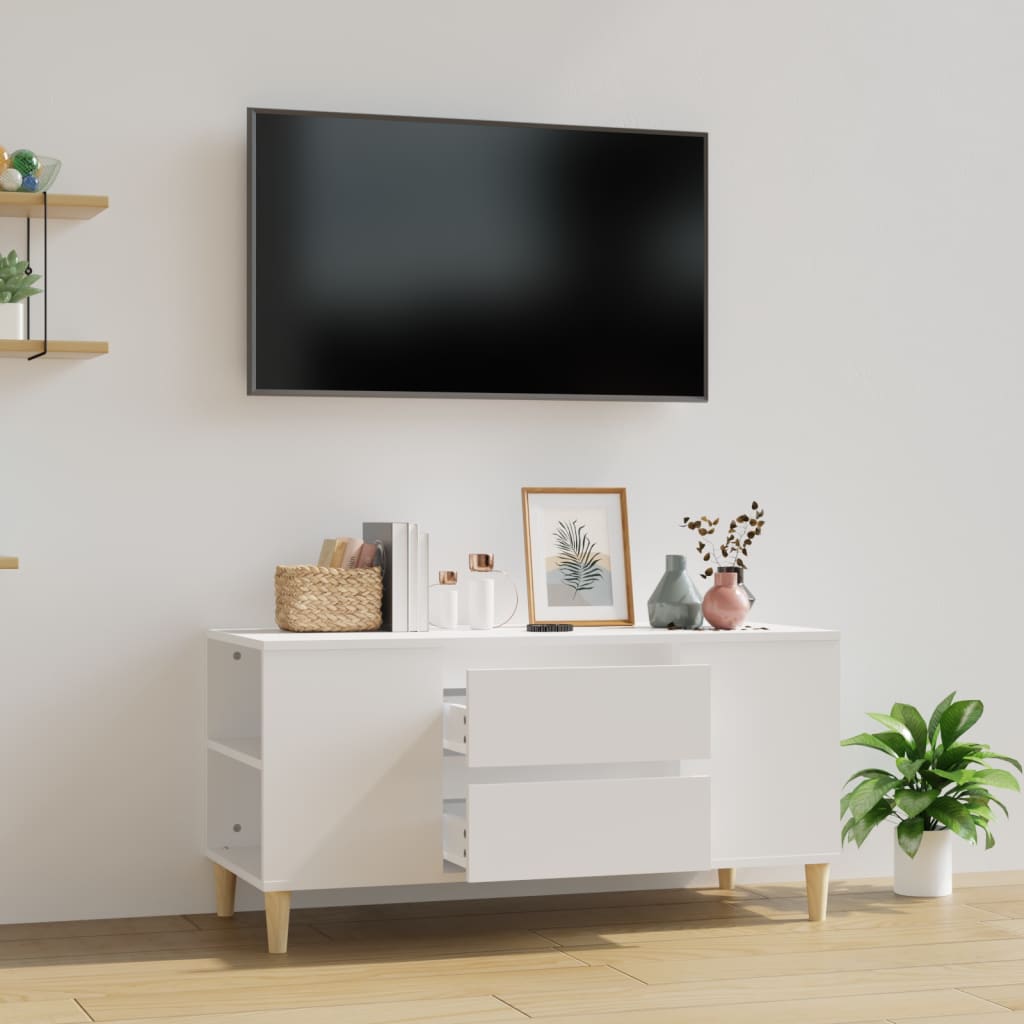 vidaXL TV skříňka bílá 102x44,5x50 cm kompozitní dřevo