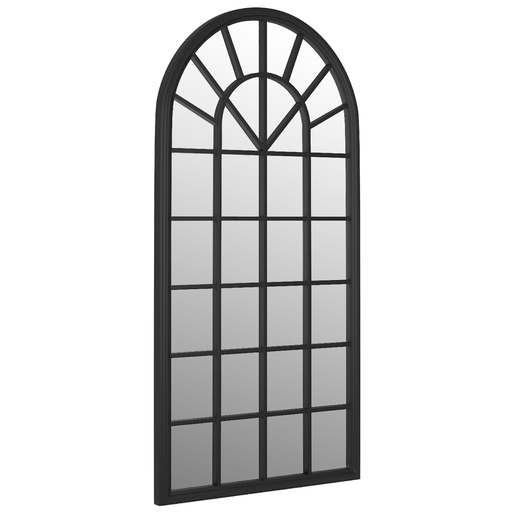 vidaXL Zahradní zrcadlo černé 90 x 45 cm železo do exteriéru