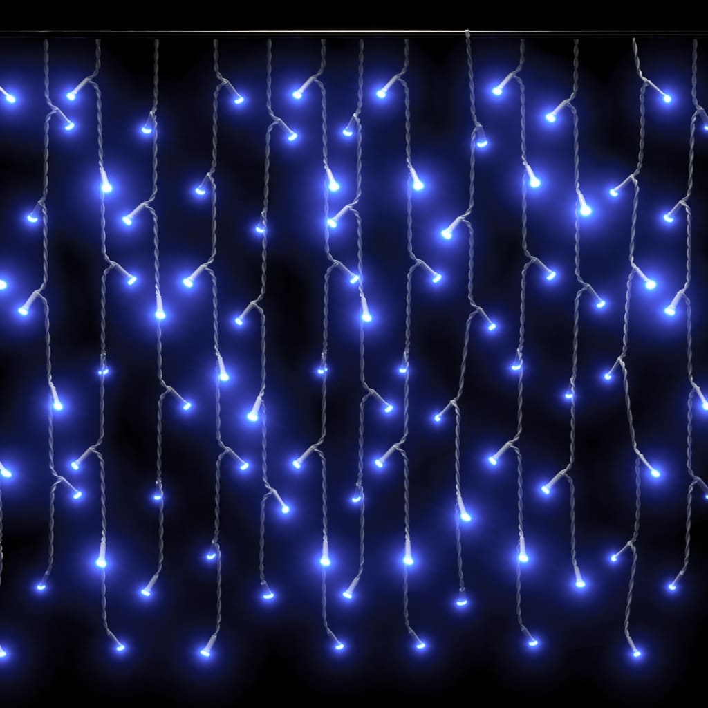 vidaXL LED světelný závěs s rampouchy 10 m 400 LED modrý 8 funkcí
