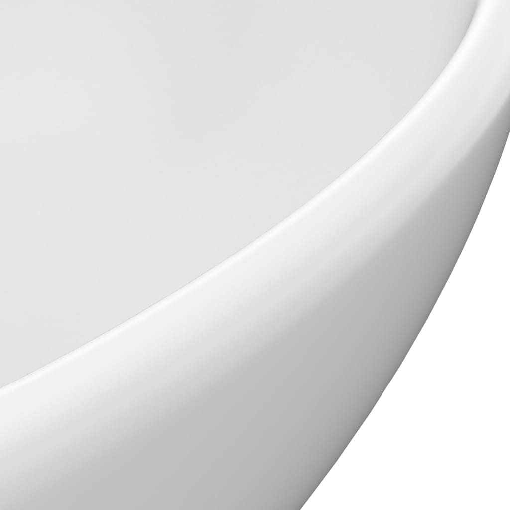 vidaXL Luxusní umyvadlo oválného tvaru matně bílé 40x33 cm keramika
