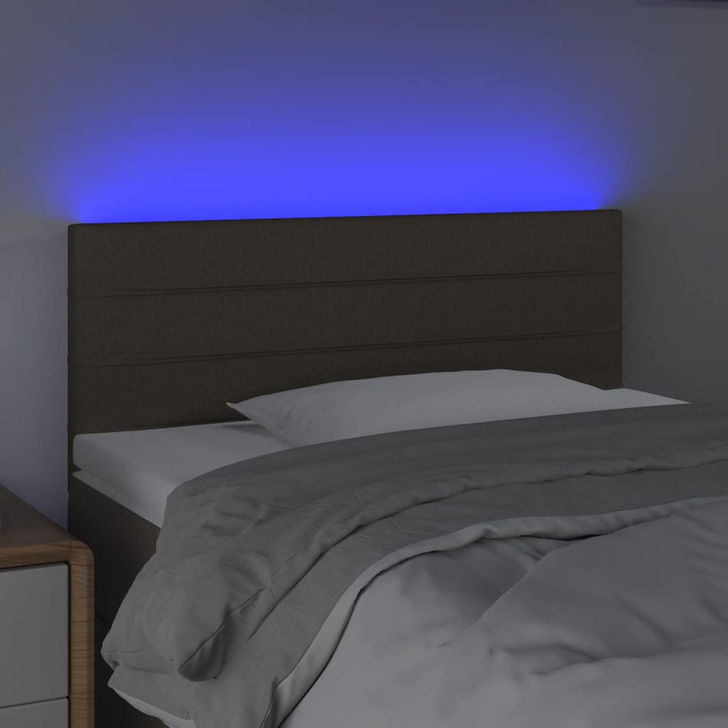 vidaXL Čelo postele s LED taupe 100x5x78/88 cm textil