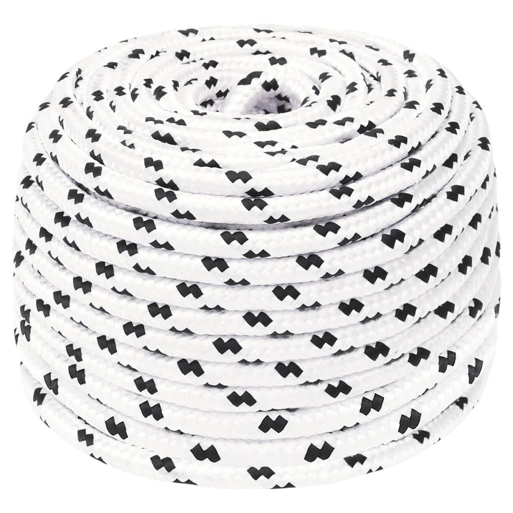 vidaXL Pracovní lano bílé 10 mm 100 m polyester