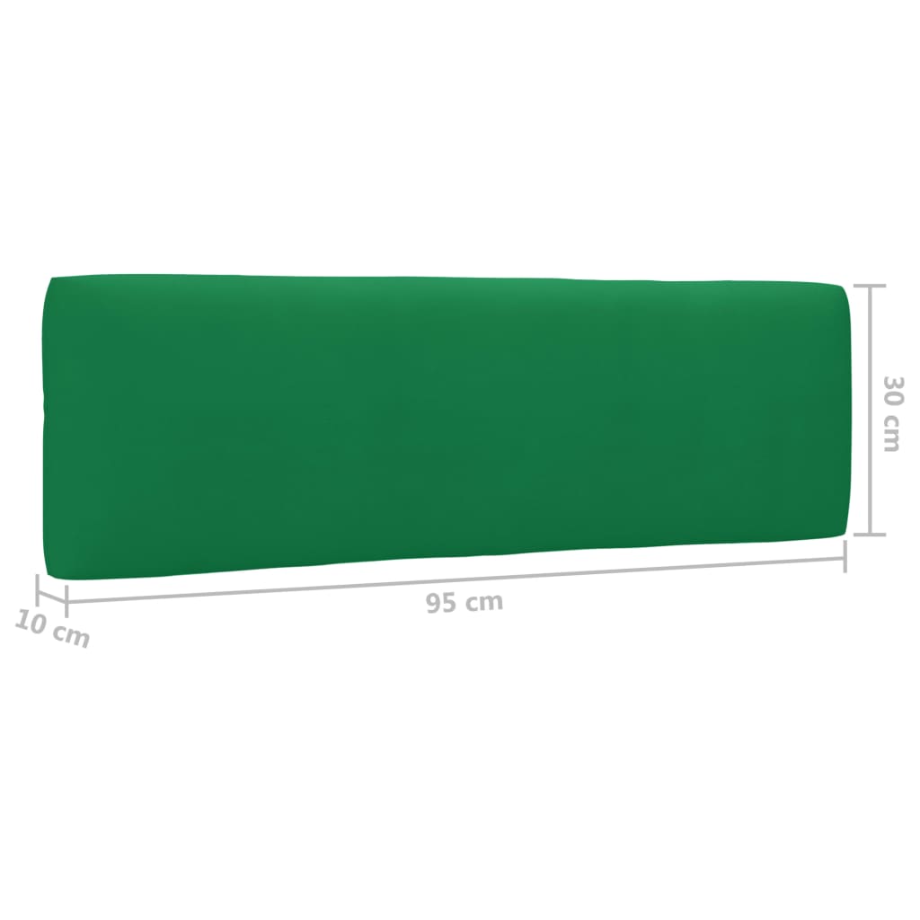 vidaXL 2místná pohovka z palet s poduškami zelená borové dřevo
