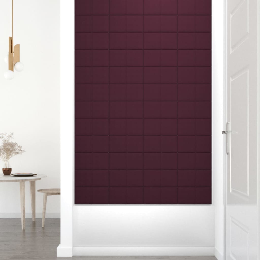 vidaXL Nástěnné panely 12 ks fialové 30 x 15 cm textil 0,54 m²