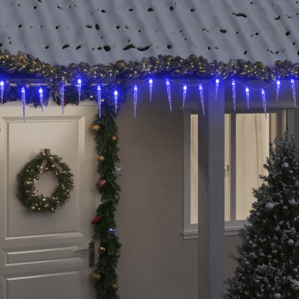 vidaXL Vánoční světelné rampouchy 100 ks modré akrylové