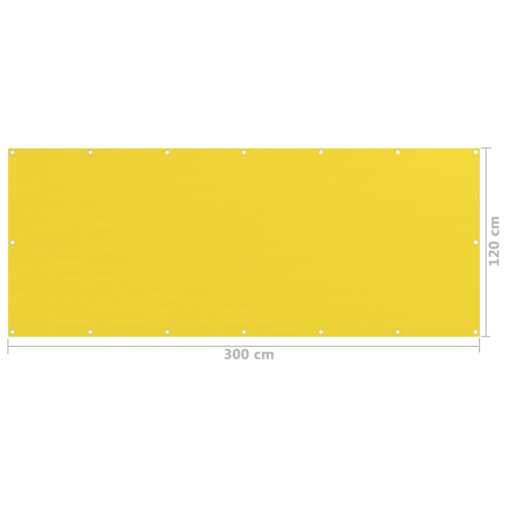 vidaXL Balkónová zástěna žlutá 120 x 300 cm HDPE
