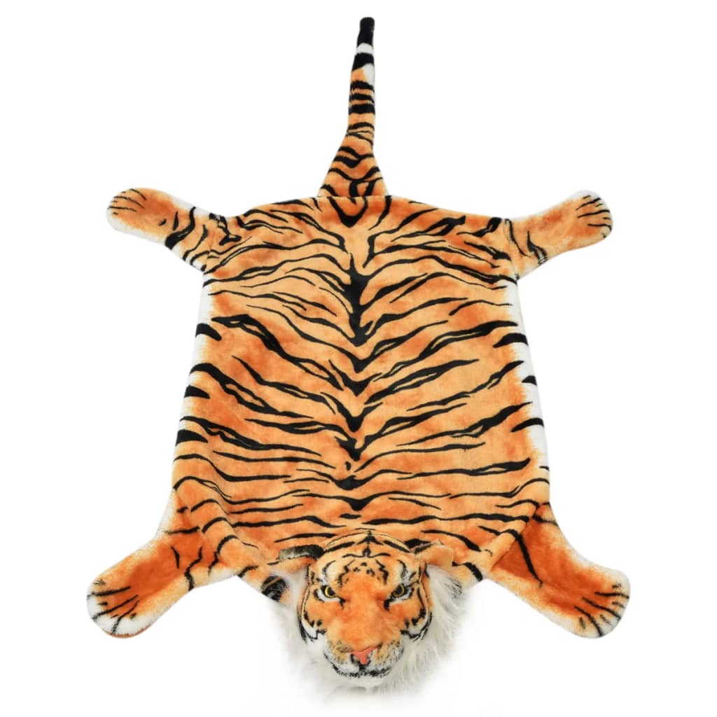 vidaXL Plyšový koberec tygr 144 cm hnědý