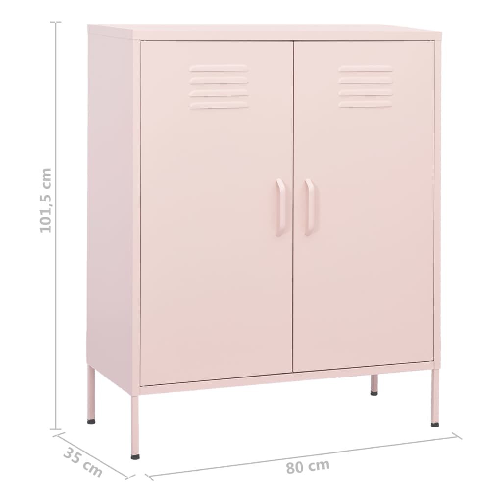 vidaXL Úložná skříň růžová 80 x 35 x 101,5 cm ocel