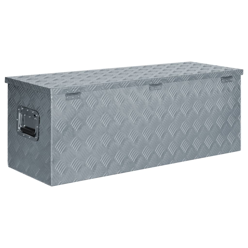 vidaXL Hliníkový box 110,5 x 38,5 x 40 cm stříbrný
