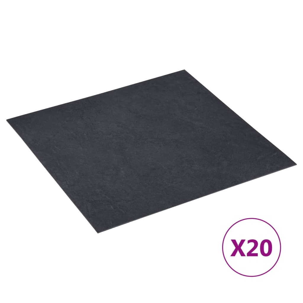 vidaXL Samolepicí podlahové desky 20 ks PVC 1,86 m² černý mramor