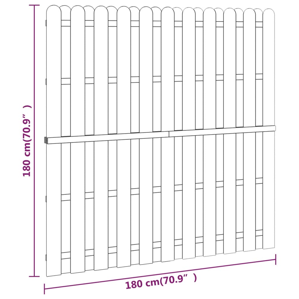 vidaXL Protipohledový plotový dílec borovice 180 x 180 cm