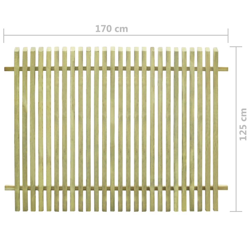 vidaXL Zahradní plot impregnovaná borovice 170 x 125 cm