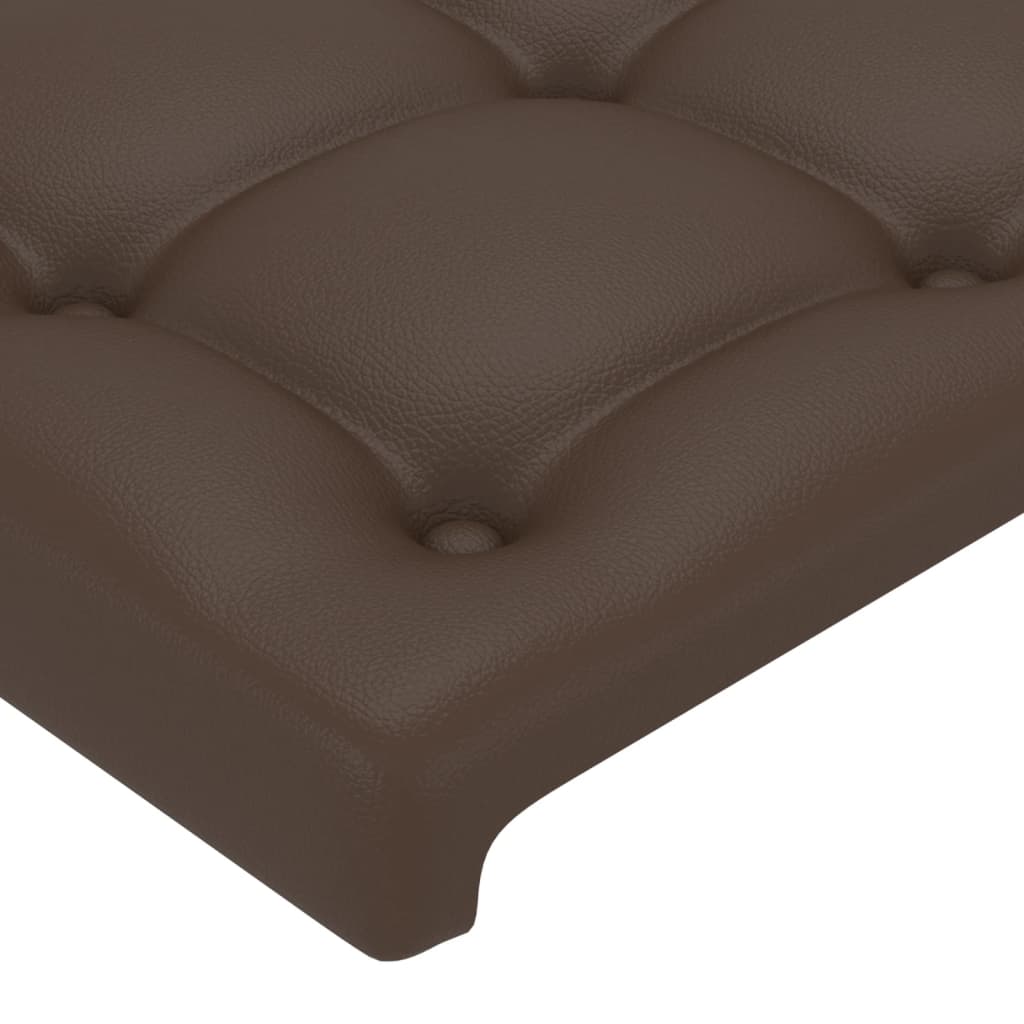 vidaXL Čelo postele s LED hnědé 80 x 5 x 78/88 cm umělá kůže