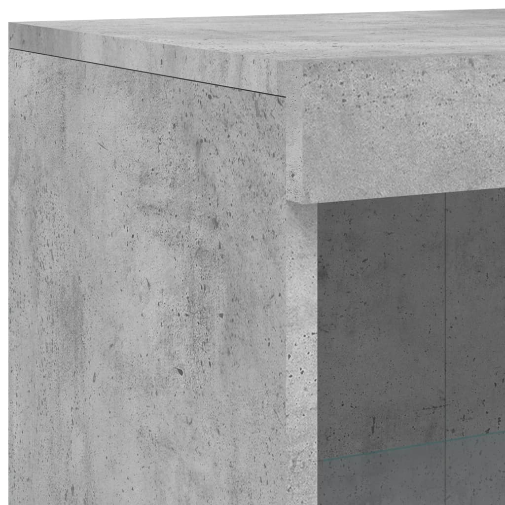 vidaXL Odkládací skříňka LED osvětlení betonově šedá kompozitní dřevo