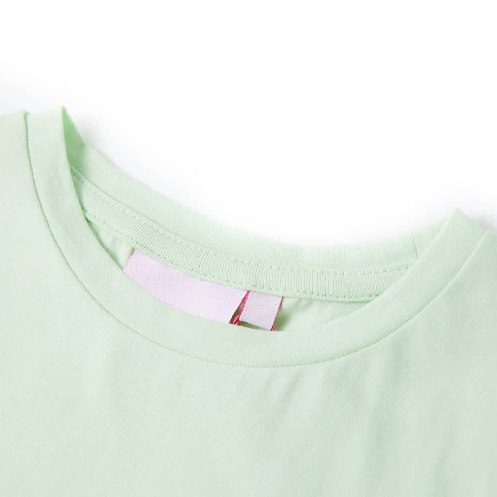 Dětské tričko s nabíranými rukávy bledě zelené 92