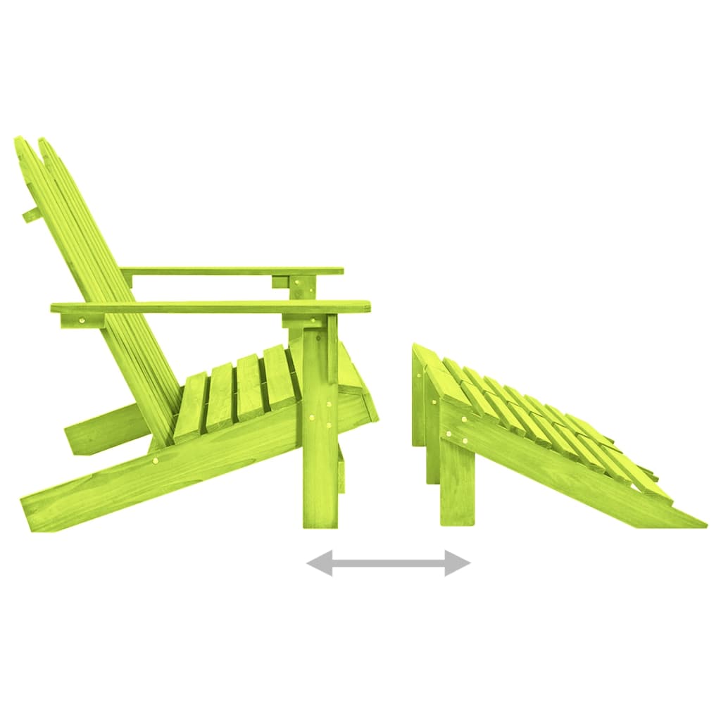 vidaXL 2místná zahradní židle Adirondack s podnožkou jedle zelená