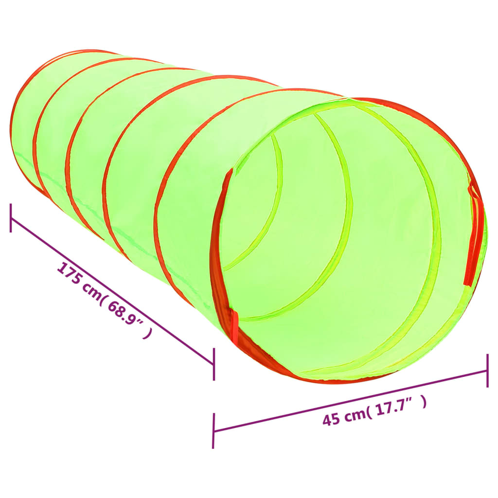 vidaXL Dětský tunel na hraní s 250 míčky zelený 175 cm polyester