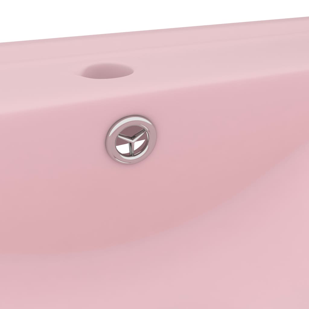 vidaXL Luxusní umyvadlo otvor na baterii matné růžové 60x46cm keramika