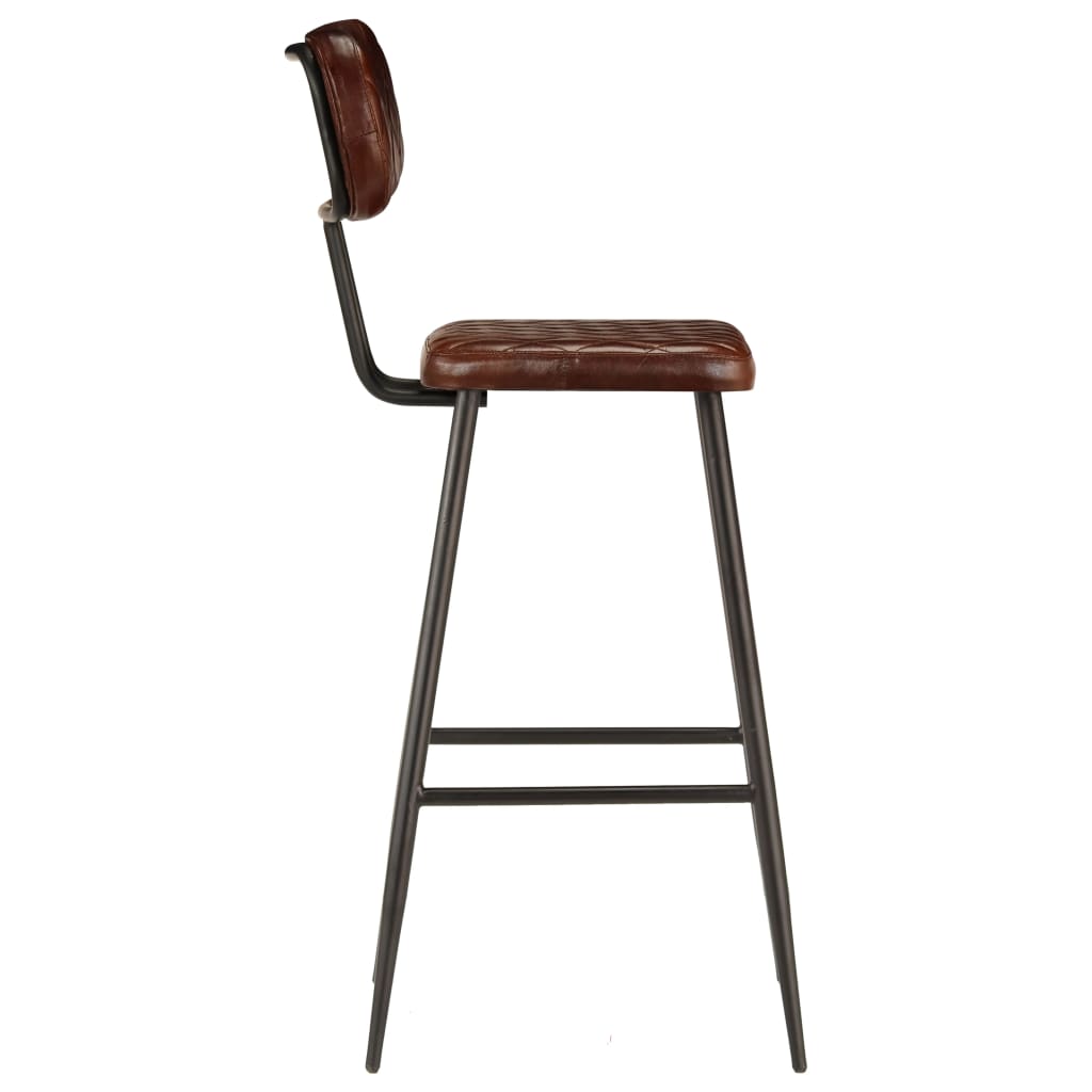 vidaXL Barové židle 2 ks hnědé pravá kůže