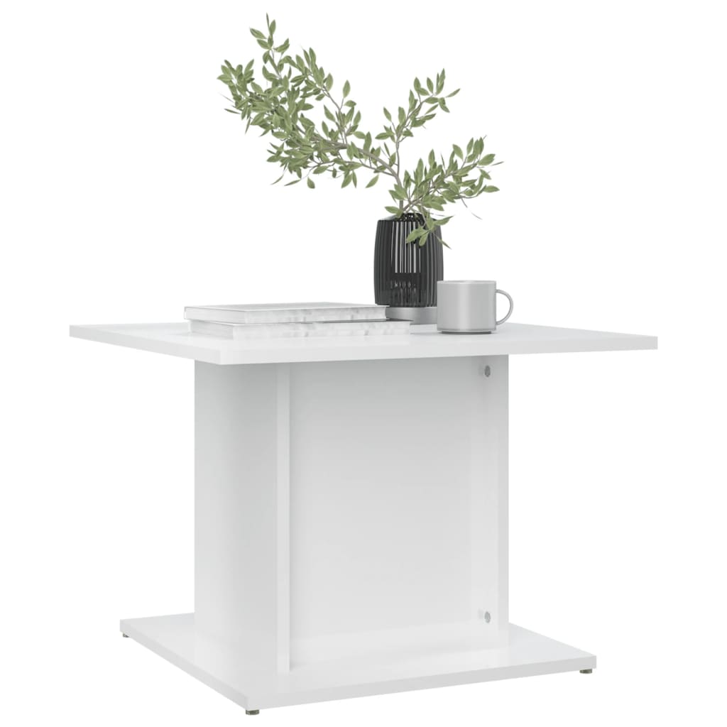 vidaXL Konferenční stolek bílý vysoký lesk 55,5x55,5x40 cm dřevotříska