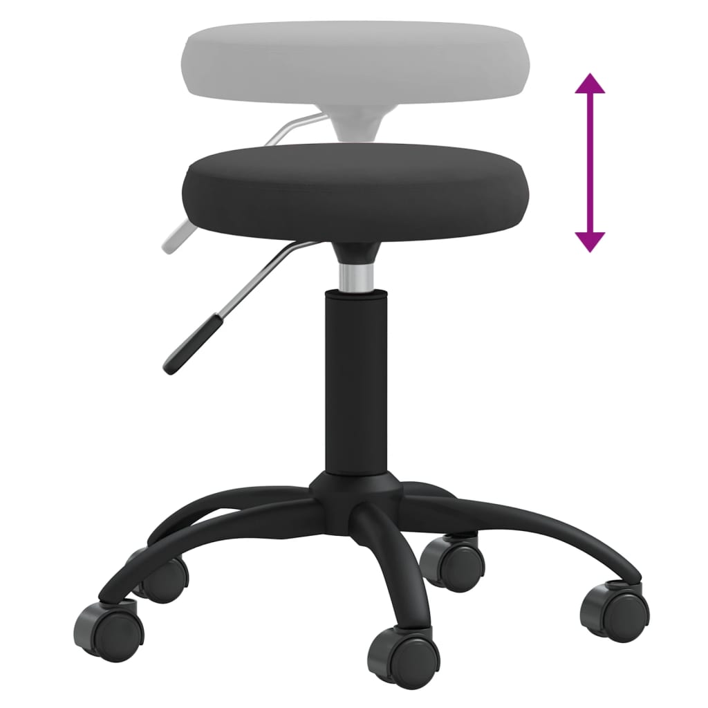 vidaXL Masážní stolička samet černá