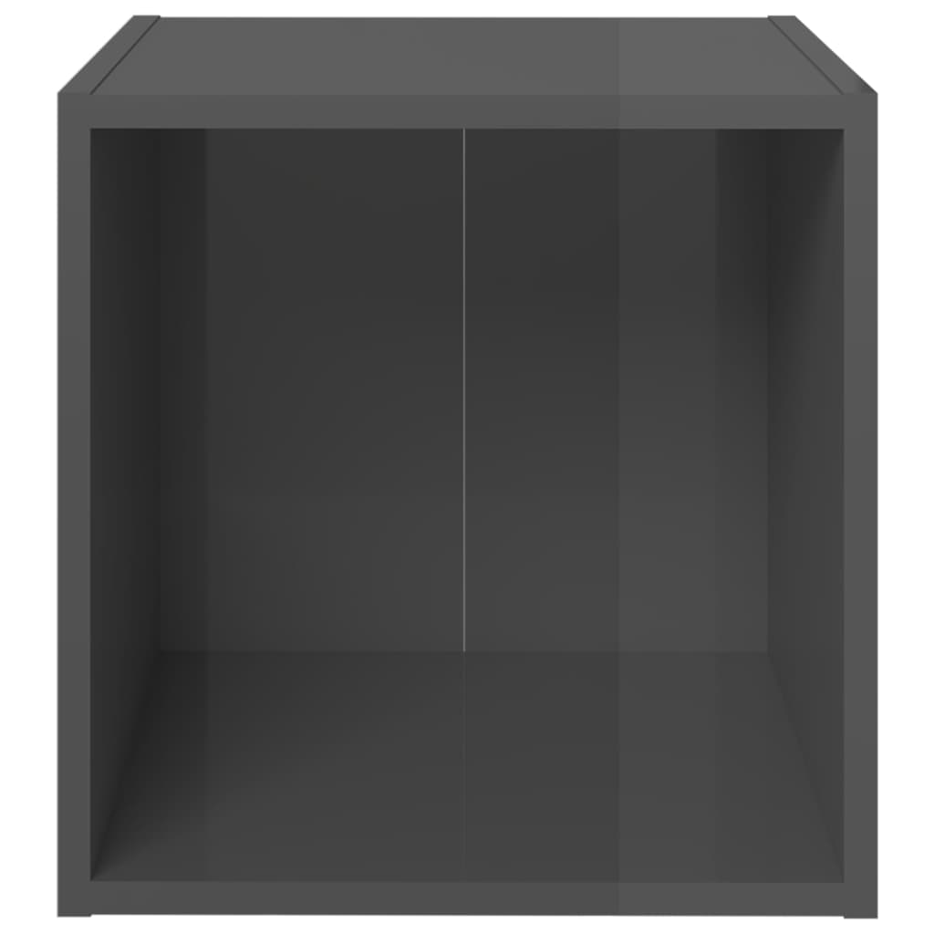 vidaXL TV stolek šedý s vysokým leskem 37 x 35 x 37 cm dřevotříska