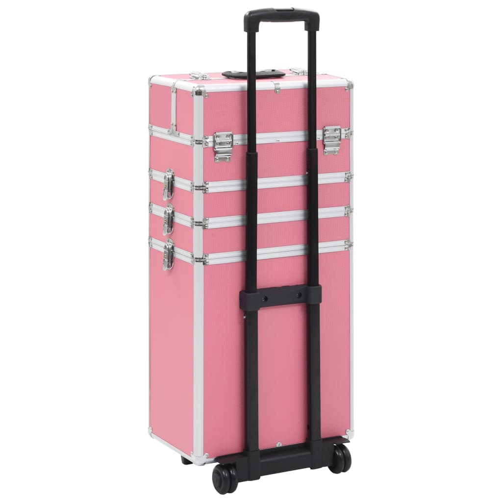 vidaXL Kosmetický kufřík hliník růžový