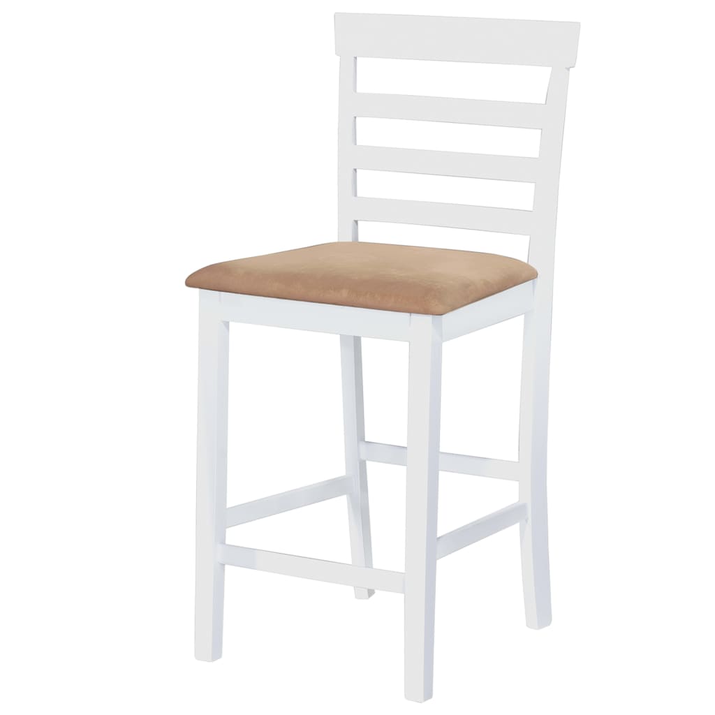vidaXL Barový stůl a židle sada 5 kusů masivní dřevo přírodní a bílá