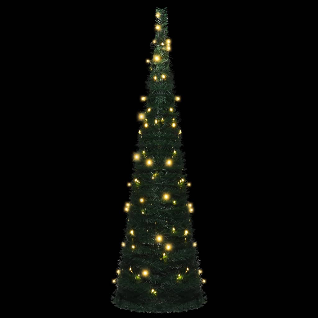 vidaXL Pop-up umělý vánoční stromek s LED osvětlením zelený 150 cm