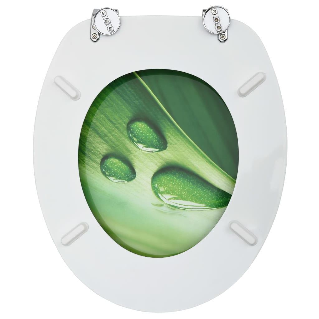 vidaXL WC sedátka s víky 2 ks MDF motiv zelené vodní kapky
