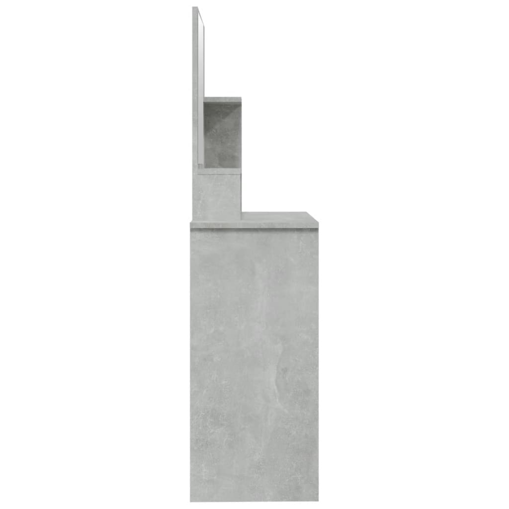 vidaXL Toaletní stolek se zrcadlem betonově šedý 86,5 x 35 x 136 cm