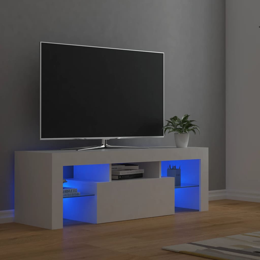vidaXL TV skříňka s LED osvětlením bílá 120 x 35 x 40 cm