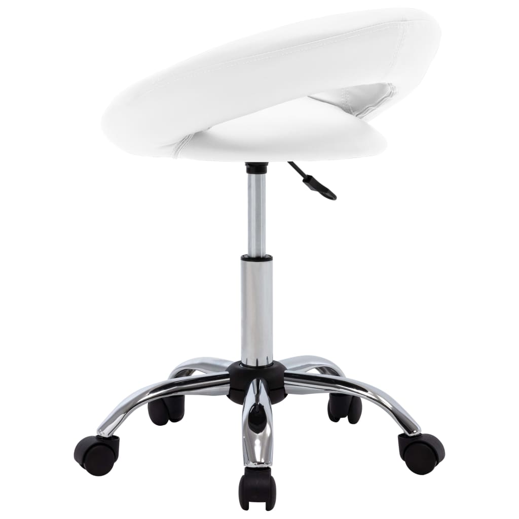 vidaXL Pracovní židle na kolečkách bílá umělá kůže